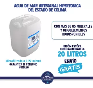 Agua De Mar Hipertónica Artesanal De Colima 20i Envíogratis