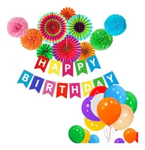 Comprar Set De Globos 27 Piezas Con Abanicos De Papel