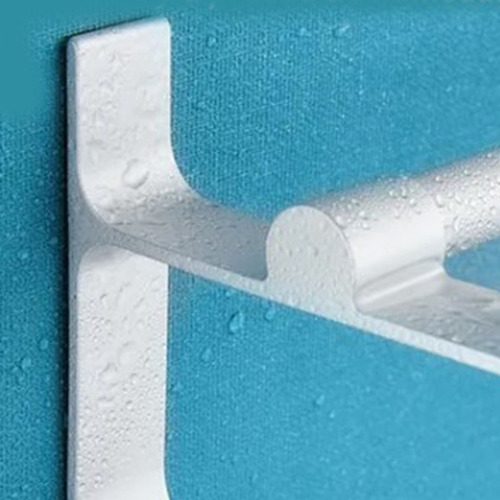 Toallero De Aluminio Con Barra Doble, Color Blanco Plateado,