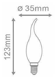 Imagen 4 de 10 de Pack X 6 Focos Lamparas Filamento Led Vela E14 4w 220v Luz Calida Ambar Marca: Candil Ideal Decoracion Arañas