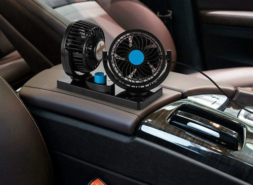 Mini Ventilador Doble 4 Pulgadas 360° 5 Aspas Para Boca 12v Estructura Negro Aspas Negro Diámetro 10 Cm Material De Las Aspas Plástico