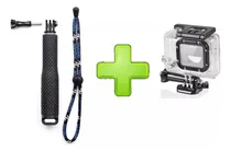 Comprar Baston Selfie + Carcasa Sumergible Gopro, Selfie Stick Gopro Azul
