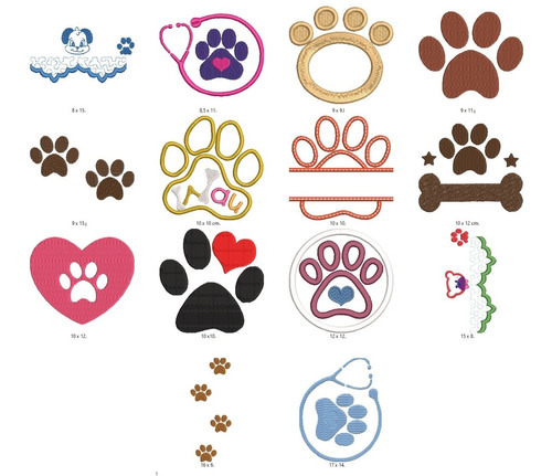 28 Matrices P/ Maquinas De Bordar Animales / Patas /huellas 