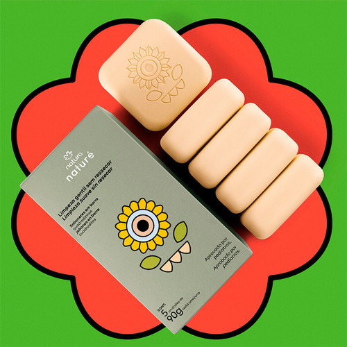 Jabon Para Niños Natura Nature Cuadraditos 5 Unidades 90 Grs