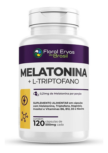 Melatonina 120 Triptofano Magnésio Inositol Vit B3 B6 B12 D3