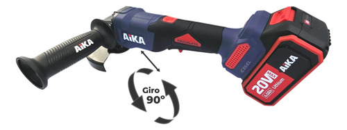 Esmerilhadeira Lixadeira Angular Giratória + 2 Baterias Aika