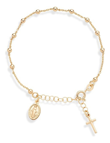 Pulsera Rosario Con Cruz Y  Medalla Milagrosa De La Virgen 