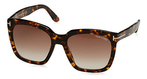 Tom Ford Ft0502 52f Oscuro Havana Amarra Lente De Sol Tu4o7