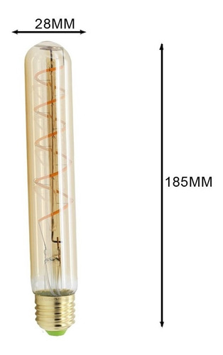 Lámpara Led Vintage Tipo T28 4 Watts 28x185 Mm - Luz Cálida