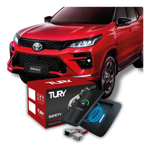 Carregador Celular Por Indução Automotivo Tury Modelos Cor Toyota Sw4 - Ano 2016 Em Diante