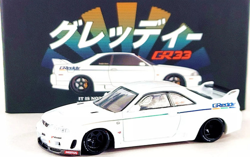 Mini Gt Kaido House Nissan Skyline R33 Gt-r Greddy V1 //113 Color Blanco