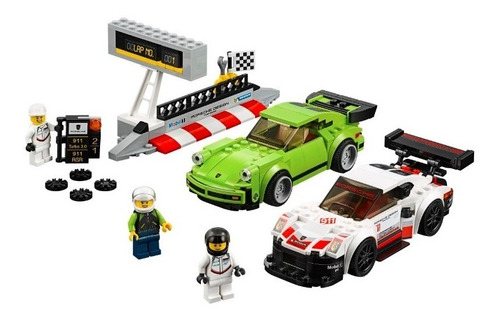 Set de construcción Lego Speed Champions Porsche 911 RSR and 911 turbo 3.0 391 piezas  en  caja