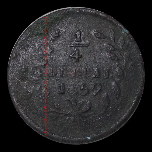 Moneda 1/4 Real 1859 Mexico Ceca Culiacan Sinaloa Alisada (Usado)