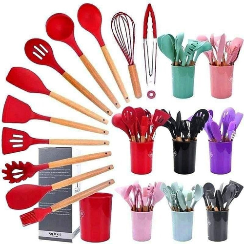 Set Utensilios Cocina De Silicona 12 Piezas