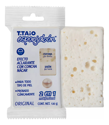 Esponjabon De Concha Nácar Aclarante 2 En 1 T.taio 5pza/120g