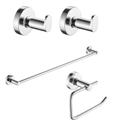 Accesorios Baño Kit Juego Piazza Sensus 6 Piezas Acero Inox