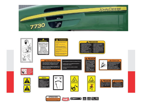 Calcomanías Para Tractor 7730 152 Pto Hp 2wd En Español