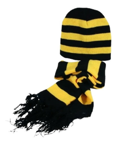 Juego Gorro Y Bufanda Lana Colores Peñarol Adulto