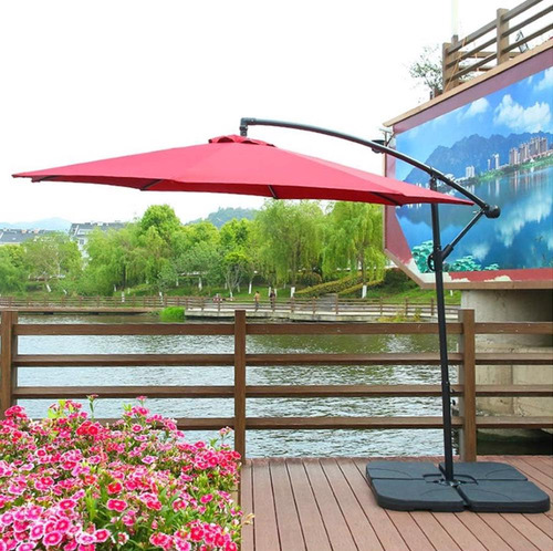 Ombrelone Guarda Sol 3 Metros Para Piscina Jardim Deck Verm Cor Vermelho Liso