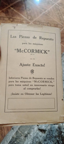  Catalogo Antiguo Mc Cormick Sembradoras Suplemento 1929 