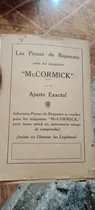 Comprar  Catalogo Antiguo Mc Cormick Sembradoras Suplemento 1929 