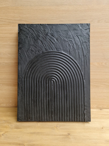 Cuadro Texturado Relieve Abstracto Noir I 30 X 40