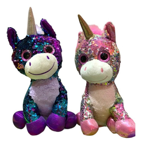 Peluche Unicornio Lentejuelas Reversible 30cm