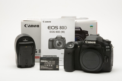 Canon 80d Dslr Bodybox, Batt+charger+manual, 