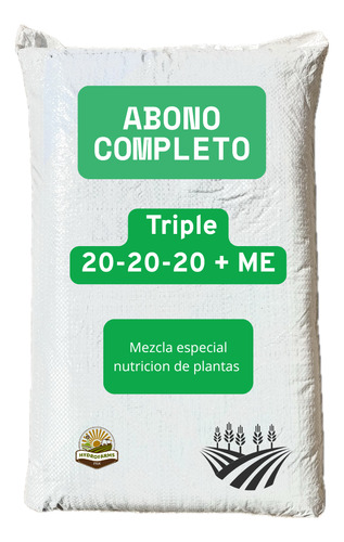 Fertilizante Triple 20 Npk + Microelementos 10 Kg