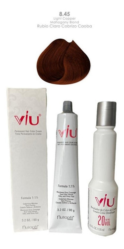 Viu Tinte 90g + Peróxido 20 Vol 135ml Tono 8.45 rubio claro cobrizo caoba