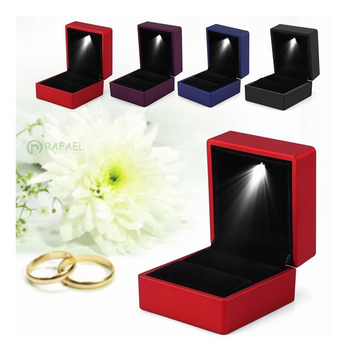 Imagen 7 de 7 de Caja Estuche Para Anillo De Compromiso Con Luz Led