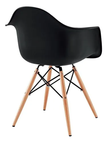 Silla Eames Con Posabrazos - Butaca Diseño Posabrazo Estructura De La Silla Blanco