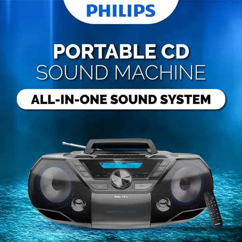 Reprodutor De Cd Philips, Com Rádio-usb-mp3-aux, Preto-azul