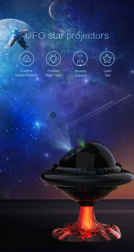 Platillo Volador Ufo Led Luz De Proyección De Estrellas Usb