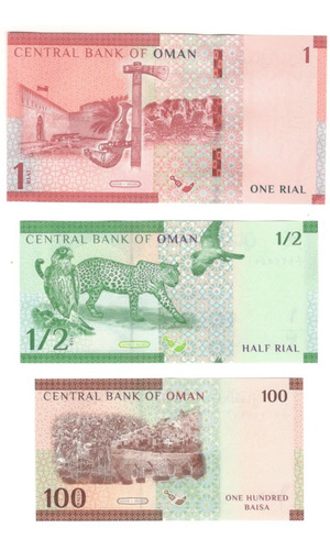 Set 3 Billetes Oman ( Nuevos 2020) Animales
