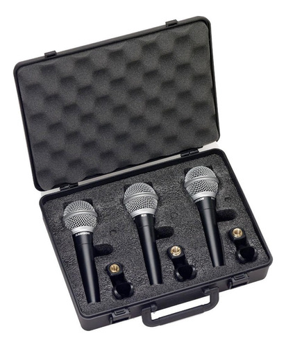 Kit Com 3 Unidades De Microfone Samson Sar21s3 Cor Preto