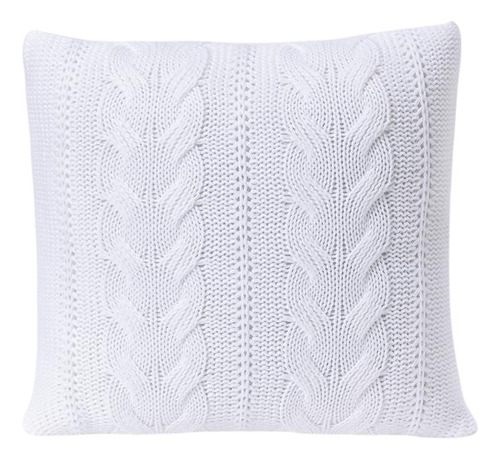 Capa Almofada Decoração 50x50 C/zíper Tricot Viena Branco