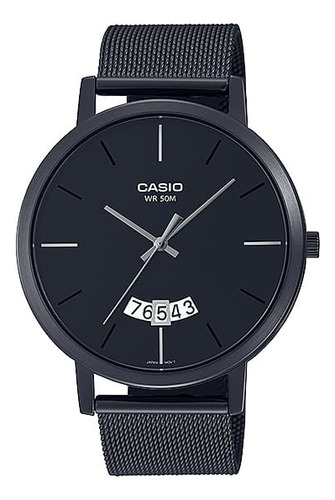 Reloj Casio Mtp-b100mb-1e Sumergible Unixes Metal Calendario Color De La Malla Negro Color Del Bisel Negro Color Del Fondo Negro