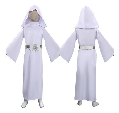  Vestido De Princesa Leia Blanco De Star Wars Para Niños Y