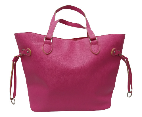 Cartera Grande Fucsia Con Correa