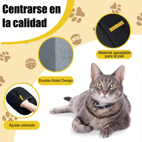 2 Guante Removedor Cepillo Quita Pelo Mascotas P/ Gato Perro