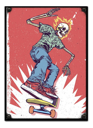 #671 - Cuadro Decorativo Vintage - Skate Poster No Chapa