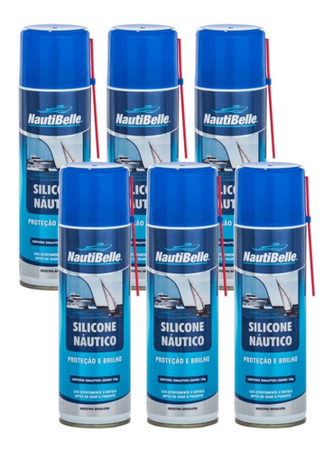 Silicone Náutico Nautibelle 300 Ml Spray Kit C/ 6 Un Barco