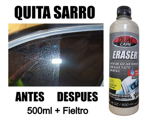 Imagen 1 de 7 de Removedor Limpidor De Sarro En Vidrios Metales Auto Detail