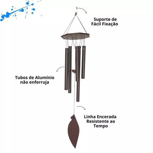 Mensageiro Sino Dos Ventos 70cm Om Sol Alumínio Enfeite