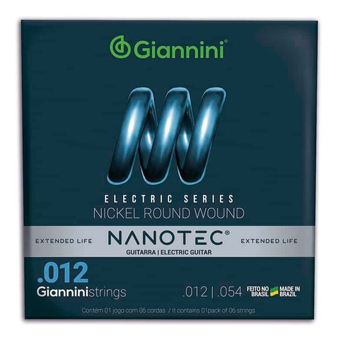 Encordoamento Giannini Nickel Nanotec Guitarra 012 Geegst Pn
