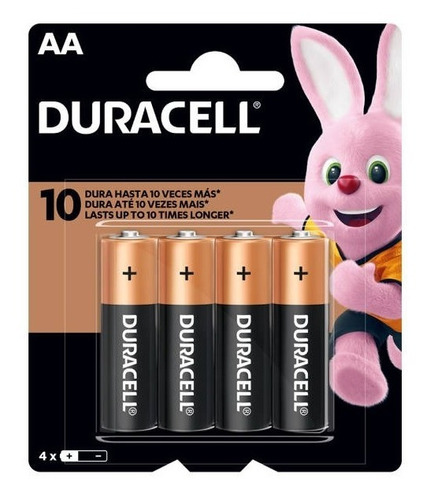 Pilas Alcalinas Duracell Mn1500 Aa Lr6 1.5v 4 Unidades