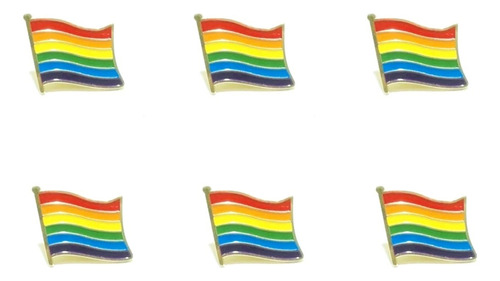 6 Pines Pride Broche Bandera Lgbtqia+, Gay, Arcoiris, Queer