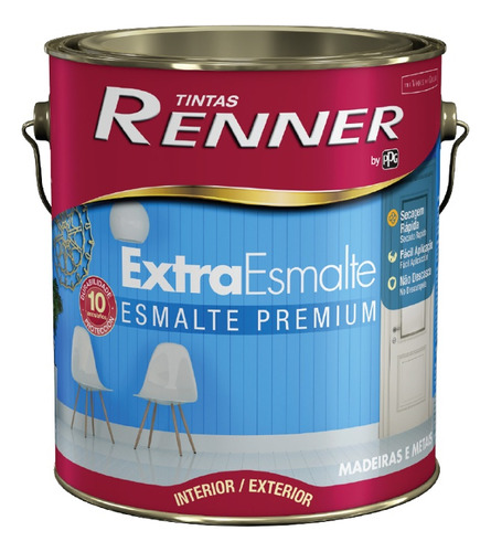 Esmalte Para Madera Metales Color Aluminio Renner 3,6 Lt