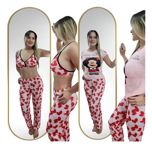 Pijama Multiusos Tres Piezas De Mafalda Pantalón Largo Dama